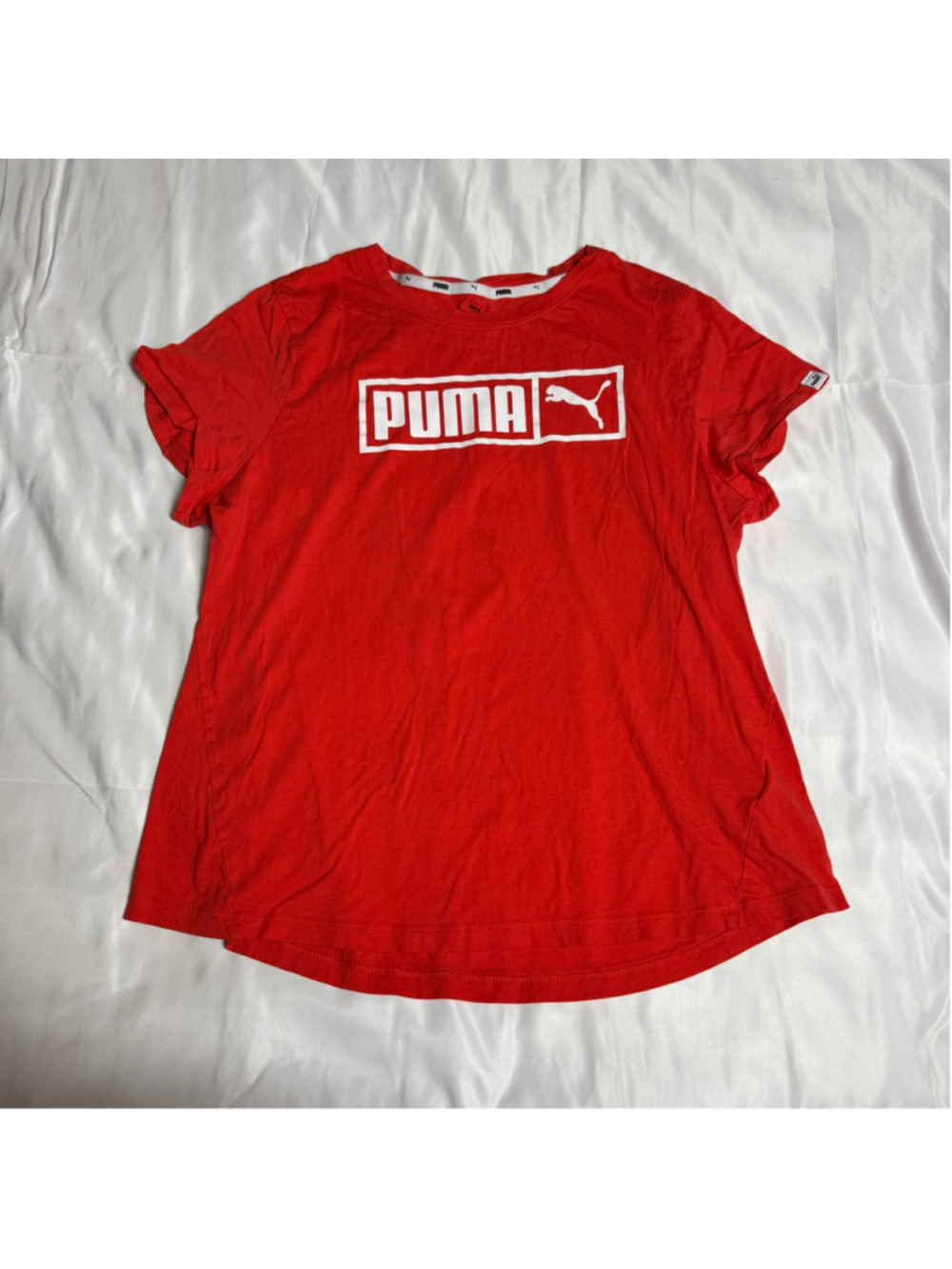 Women's Puma Short Sleeve Tee Red White Size XL